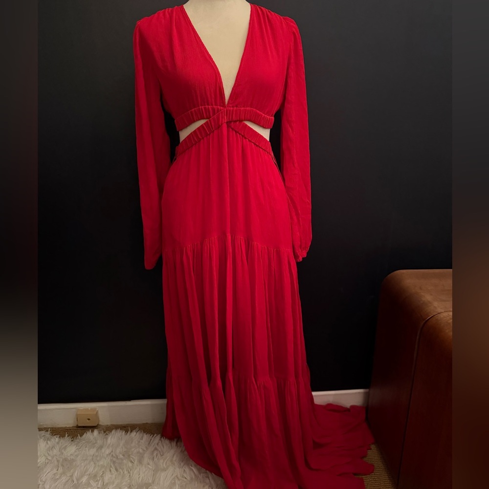 ALC Red Silk Maxi Dress